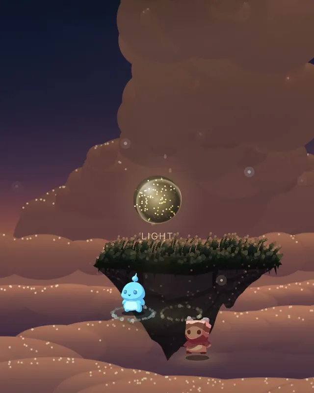 A Waterlet on a floating island altar in an alchemy puzzle